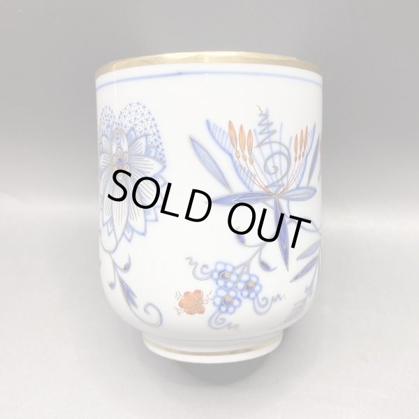 画像12: マイセン（Meissen） ブルーオニオン レッド＆ゴールド　夫婦蓋付湯呑 共箱  iw240924a01 (12)