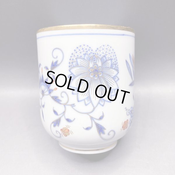 画像14: マイセン（Meissen） ブルーオニオン レッド＆ゴールド　夫婦蓋付湯呑 共箱  iw240924a01 (14)