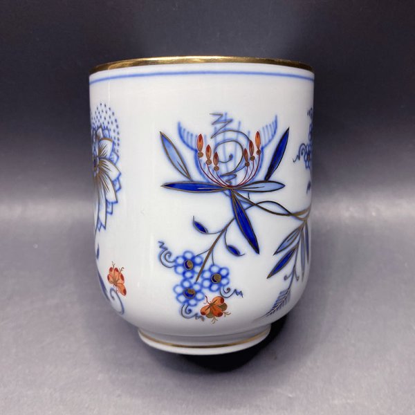 画像20: マイセン（Meissen） ブルーオニオン レッド＆ゴールド　夫婦蓋付湯呑 共箱  iw240924a01 (20)