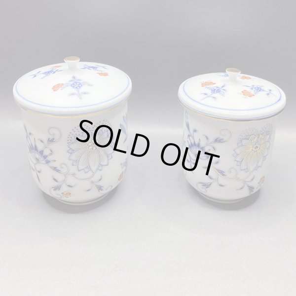 画像23: マイセン（Meissen） ブルーオニオン レッド＆ゴールド　夫婦蓋付湯呑 共箱  iw240924a01 (23)