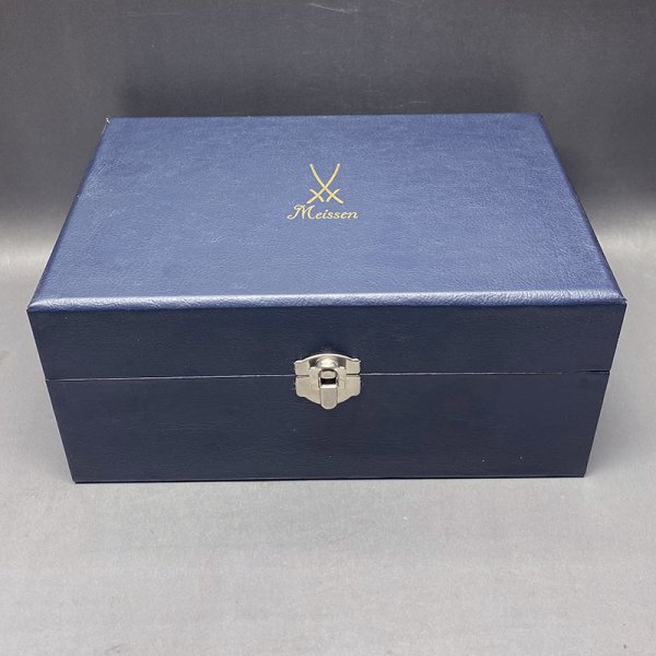 画像6: マイセン（Meissen） ブルーオニオン レッド＆ゴールド　夫婦蓋付湯呑 共箱  iw240924a01 (6)