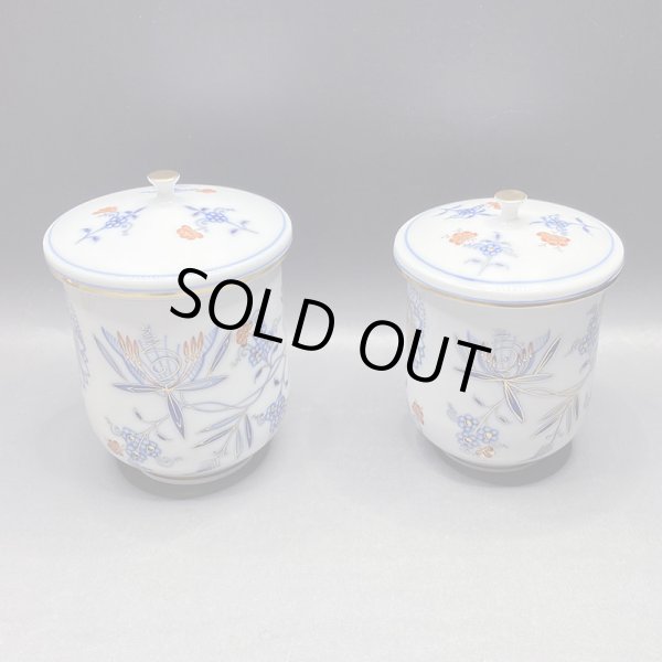 画像10: マイセン（Meissen） ブルーオニオン レッド＆ゴールド　夫婦蓋付湯呑 共箱  iw240924a01 (10)