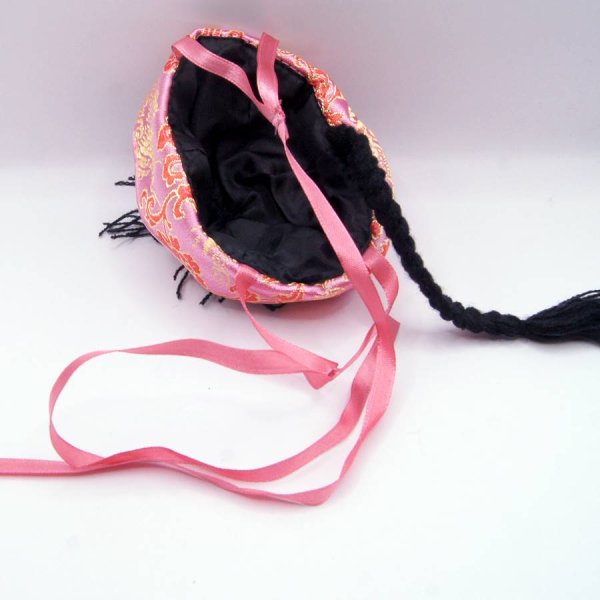 画像4: ペット(ドッグ用)サテン地チャイナ帽子 ペット小型犬用 径9cm Lサイズ (4)