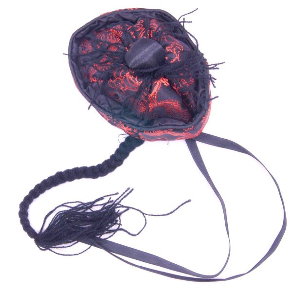 画像11: ペット(ドッグ用)サテン地チャイナ帽子 ペット小型犬用 径9cm Lサイズ (11)