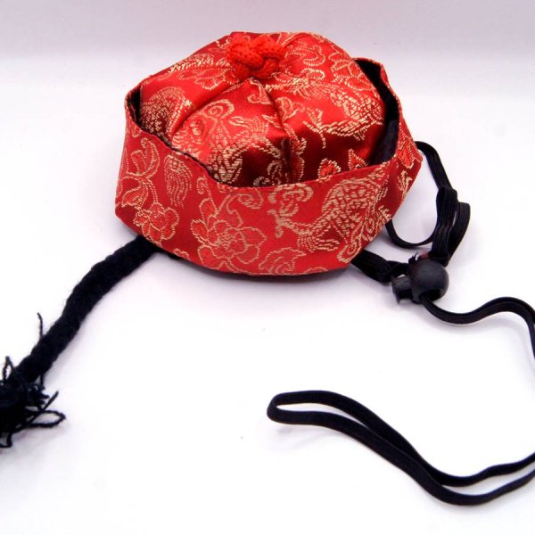 画像6: ペット(ドッグ用)サテン地チャイナ帽子 ペット小型犬用 径9cm Lサイズ (6)