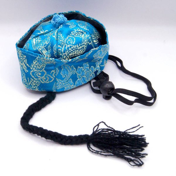 画像9: ペット(ドッグ用)サテン地チャイナ帽子 ペット小型犬用 径9cm Lサイズ (9)