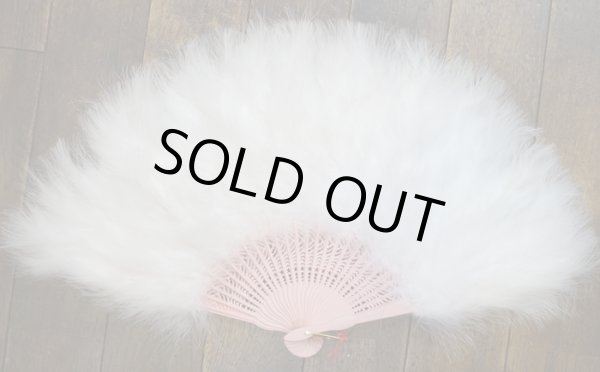 画像1: 廉価版 羽根扇子 羽毛扇子(白色) (1)