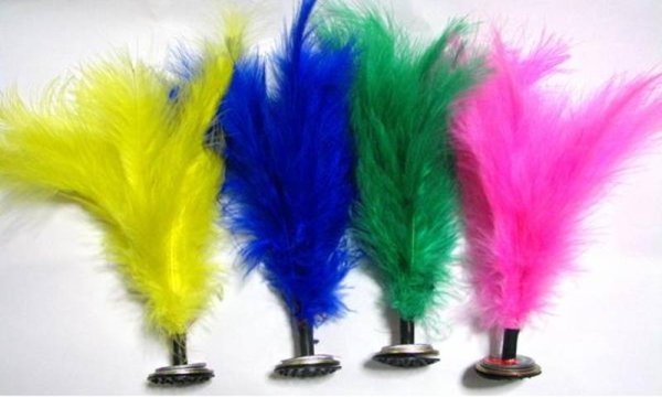 画像2: チェンズ キックシャトル 蹴鍵子 蹴羽根 キック蹴毬 (花毬【健球】=中国式蹴鞠)　２個セット（色お任せ） (2)