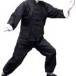 画像4: 綿ポリ製　　功夫衣（カンフースーツ）黒色(中国製) (4)