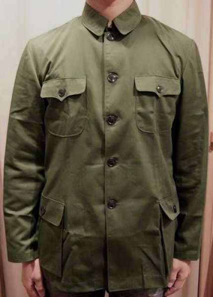 画像6: コットン製中国人民服(中山服)上衣・カーキ色 (6)