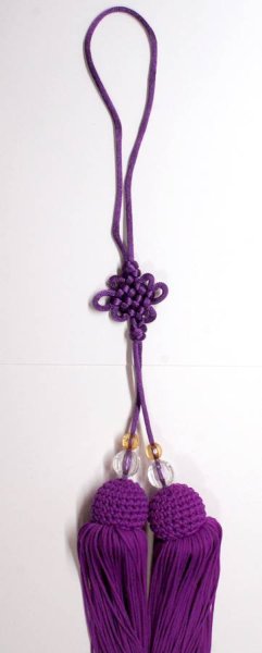 画像1: 刀剣用房飾り・剣穂(けんすい) 50cmタイプ 紫色 (1)