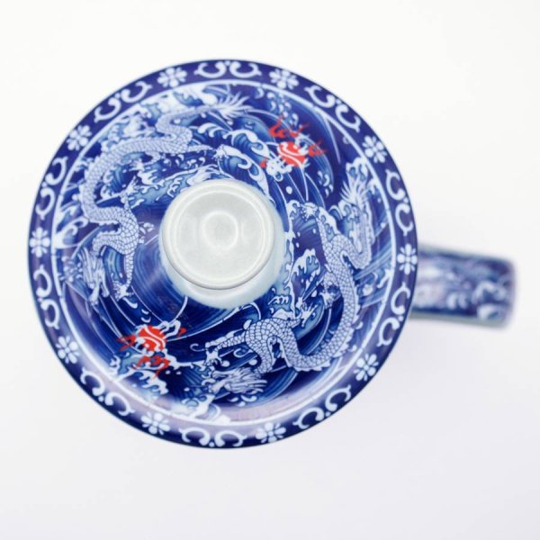 画像4: 茶漉し付きマグカップ 龍渡海 双龍 【横浜中華街】 (4)