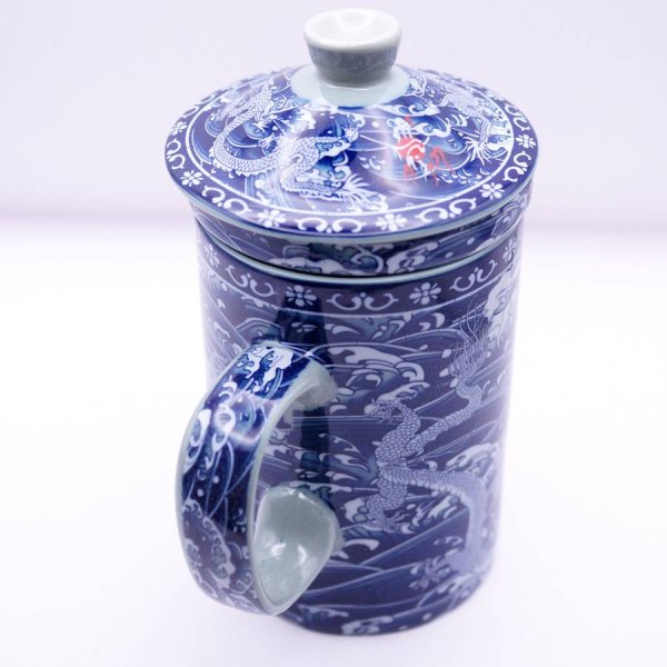 画像7: 茶漉し付きマグカップ 龍渡海 双龍 【横浜中華街】 (7)