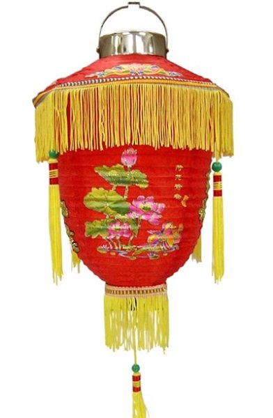 画像2: どんぐり型提灯　花柄ランタン 大（18インチ） (2)