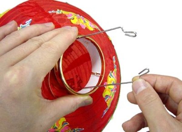 画像5: どんぐり型提灯　花柄ランタン 大（18インチ） (5)