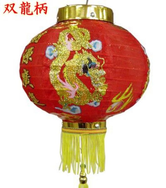 画像2: 布紅灯 ランタン 吉祥柄 14インチ=径35cm 1セット(2個入り)  種類お任せ (2)