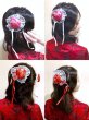 画像5: サテンお団子 髪飾りカバー（レース、ヘアクリップ付き） 2個1セット 水色【種類＝4色】 (5)