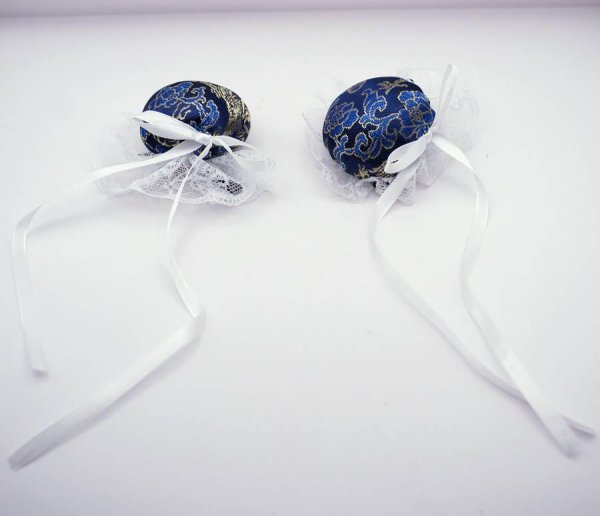 画像15: サテンお団子髪飾り(レース、ヘアクリップ付き) 2個1セット【6色】 (15)