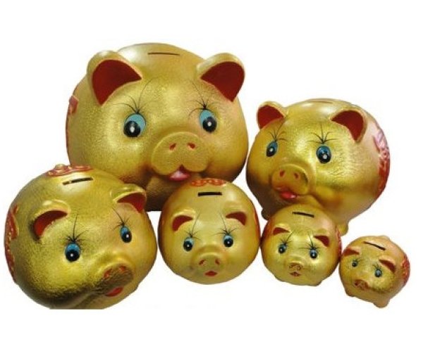 画像6: 横浜中華街名物・金運を呼び込む金ブタ招財貯金箱  16インチ (6)