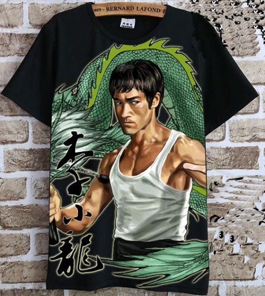 画像1: ブルース・リー(李小龍) Tシャツ 黒10 ※半額処分 (1)