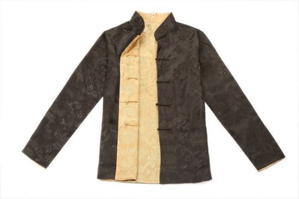 画像6: 唐人服 功夫長袖 リバーシブル カンフージャケット　黒色＋金色 (6)