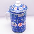 画像4: 陶器製 茶漉し付きマグカップ 萬壽無疆柄 青色 終売予定 (4)