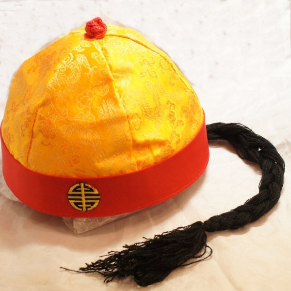 画像24: 辮髪付き 中華丸帽子９号サイズのみ (24)