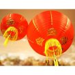 画像2: 布紅提灯　紅ランタン　無地　14インチ　2個セット　216C0814 (2)