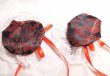 画像2: サテンお団子 髪飾りカバー（レース、ヘアクリップ付き） 2個1セット 黒色【種類＝３色】 (2)