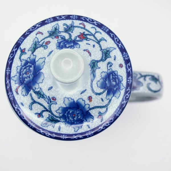 画像4: 茶漉しマグカップ「牡丹」グレー (4)