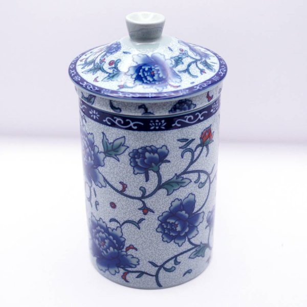 画像5: 茶漉しマグカップ「牡丹」グレー (5)