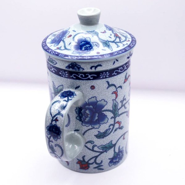 画像7: 茶漉しマグカップ「牡丹」グレー (7)