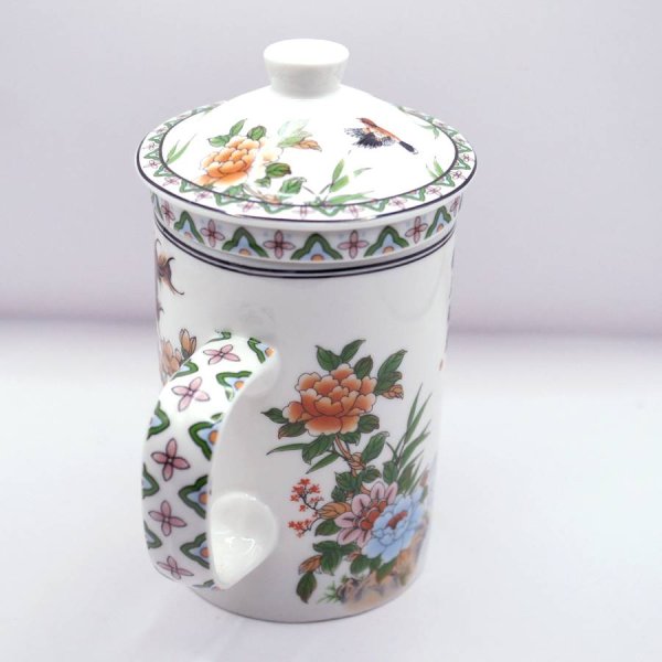 画像7: 茶漉し付きマグカップ 孔雀 【横浜中華街】 (7)