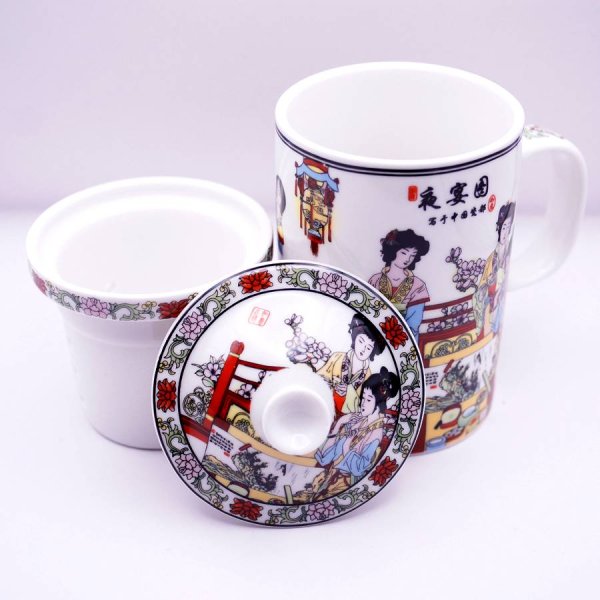 画像3: 中国 茶漉しマグカップ 夜宴 【横浜中華街】 (3)