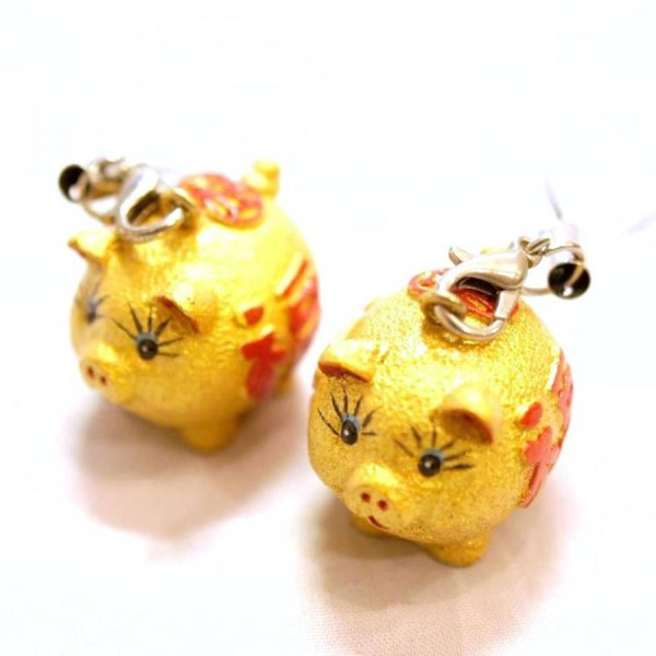 画像5: 横浜中華街名物・開運 金ブタ ストラップ (5)