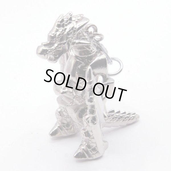 画像2: 西洋 ドラゴン 龍 キーホルダー シルバー 1個 (2)