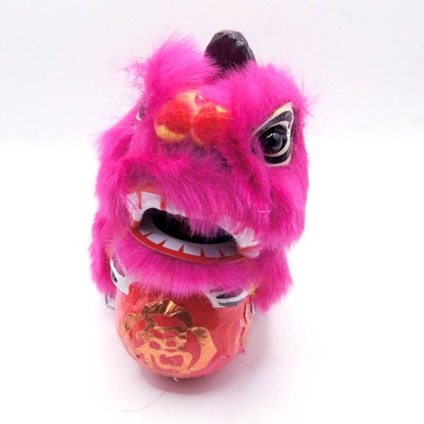 画像2: 中華 獅子舞 置物 桃色 221XL003-pk (2)