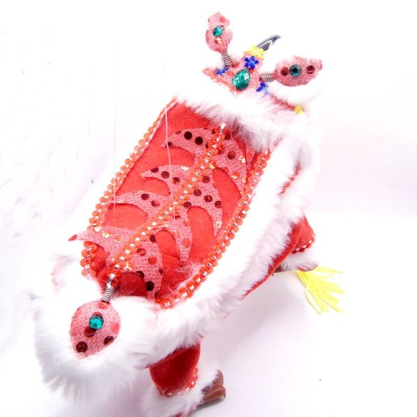 画像4: 中華 獅子舞 操り人形 白色+赤色 221XL002-rd (4)