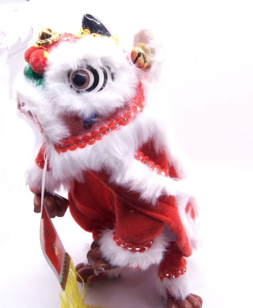 画像6: 中華 獅子舞 操り人形 白色+赤色 221XL002-rd (6)