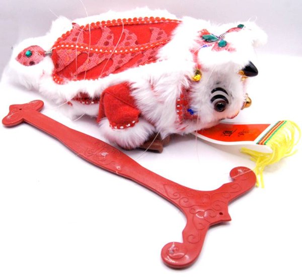 画像7: 中華 獅子舞 操り人形 白色+赤色 221XL002-rd (7)