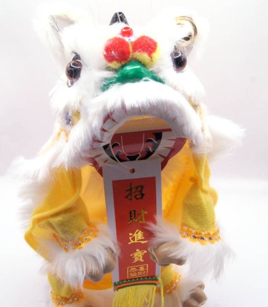画像3: 中華 獅子舞 操り人形 白色+黄色 221XL002-ye (3)