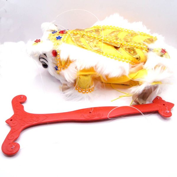 画像6: 中華 獅子舞 操り人形 白色+黄色 221XL002-ye (6)