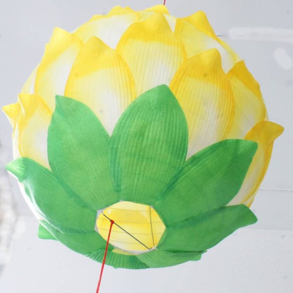 画像7: 12寸 吉祥 蓮花ランタン 黄色 2165089-YE 1個 (7)