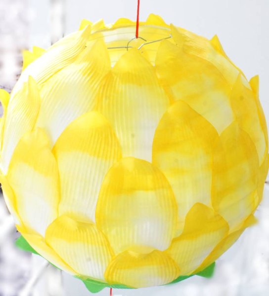 画像8: 12寸 吉祥 蓮花ランタン 黄色 2165089-YE 1個 (8)