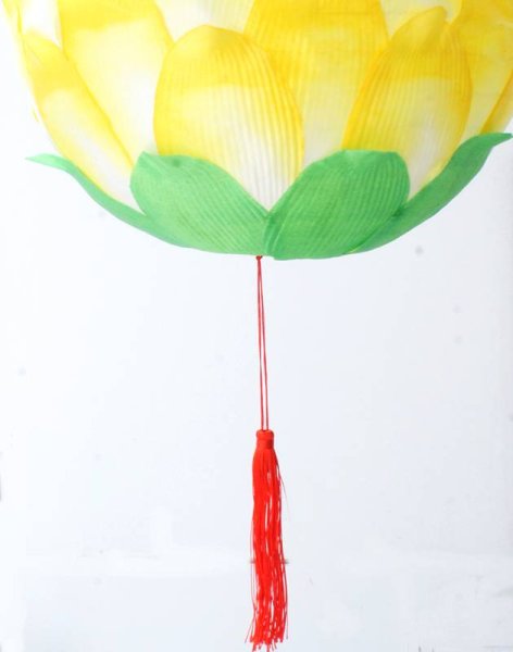 画像9: 12寸 吉祥 蓮花ランタン 黄色 2165089-YE 1個 (9)