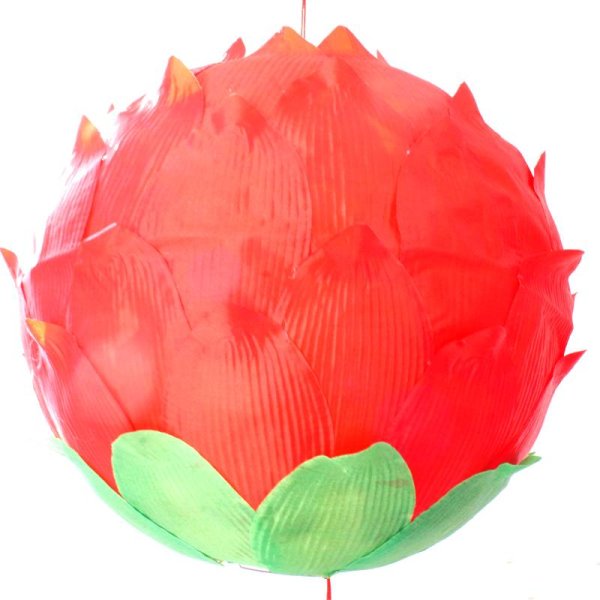 画像2: 12寸 吉祥 蓮花ランタン 黄色 2165089-RE 1個 (2)