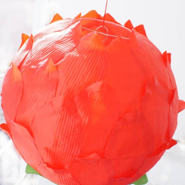 画像4: 12寸 吉祥 蓮花ランタン 黄色 2165089-RE 1個 (4)