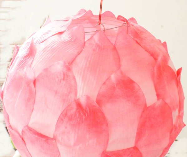 画像3: 12寸 吉祥 蓮花ランタン 桃色 2165089-PI 1個 (3)