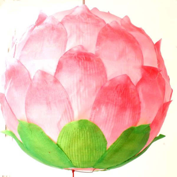 画像8: 12寸 吉祥 蓮花ランタン 桃色 2165089-PI 1個 (8)