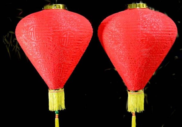 画像7: 14寸 吉祥 ベルベット ダイヤ型 堤灯 ランタン 2169514J 1個 (7)